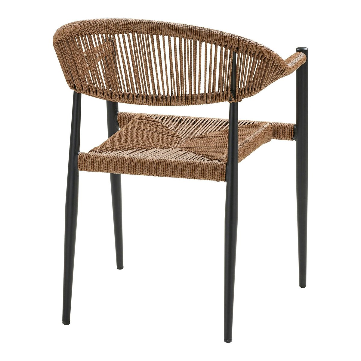 Chaise de jardin noire en résine tressée et aluminium (lot de 2) MENDOZA beige, PIER IMPORT