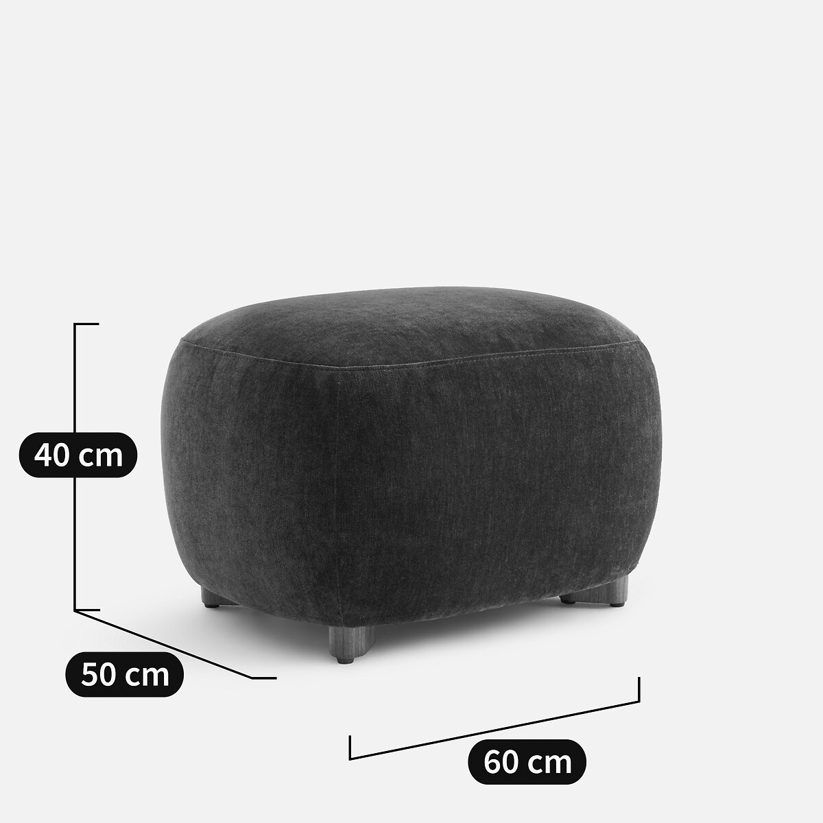 Hocker aus Samt, MODALIE, Design Emmanuel Gallina bordeauxrot, AM.PM X EMMANUEL GALLINA