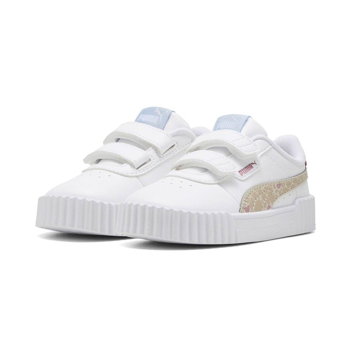 Baskets à scratch CARINA 3.0 WINTER SAFARI V blanc/beige/rose, PUMA