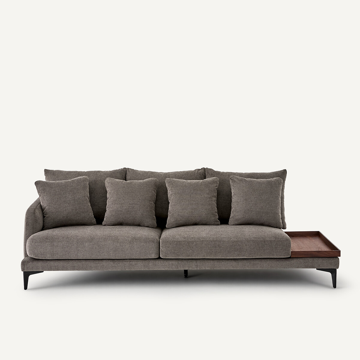Demi-canapé avec plateau, en polyester mélangé, MODERNISTE gris stone, EMMANUEL GALLINA X AM.PM