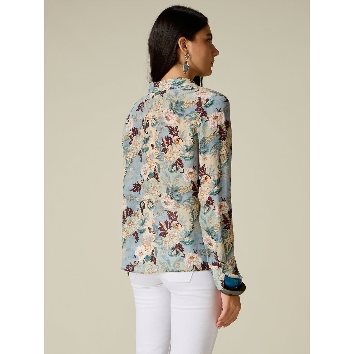 Chemise à motifs avec détail bijou light - blue, OLTRE