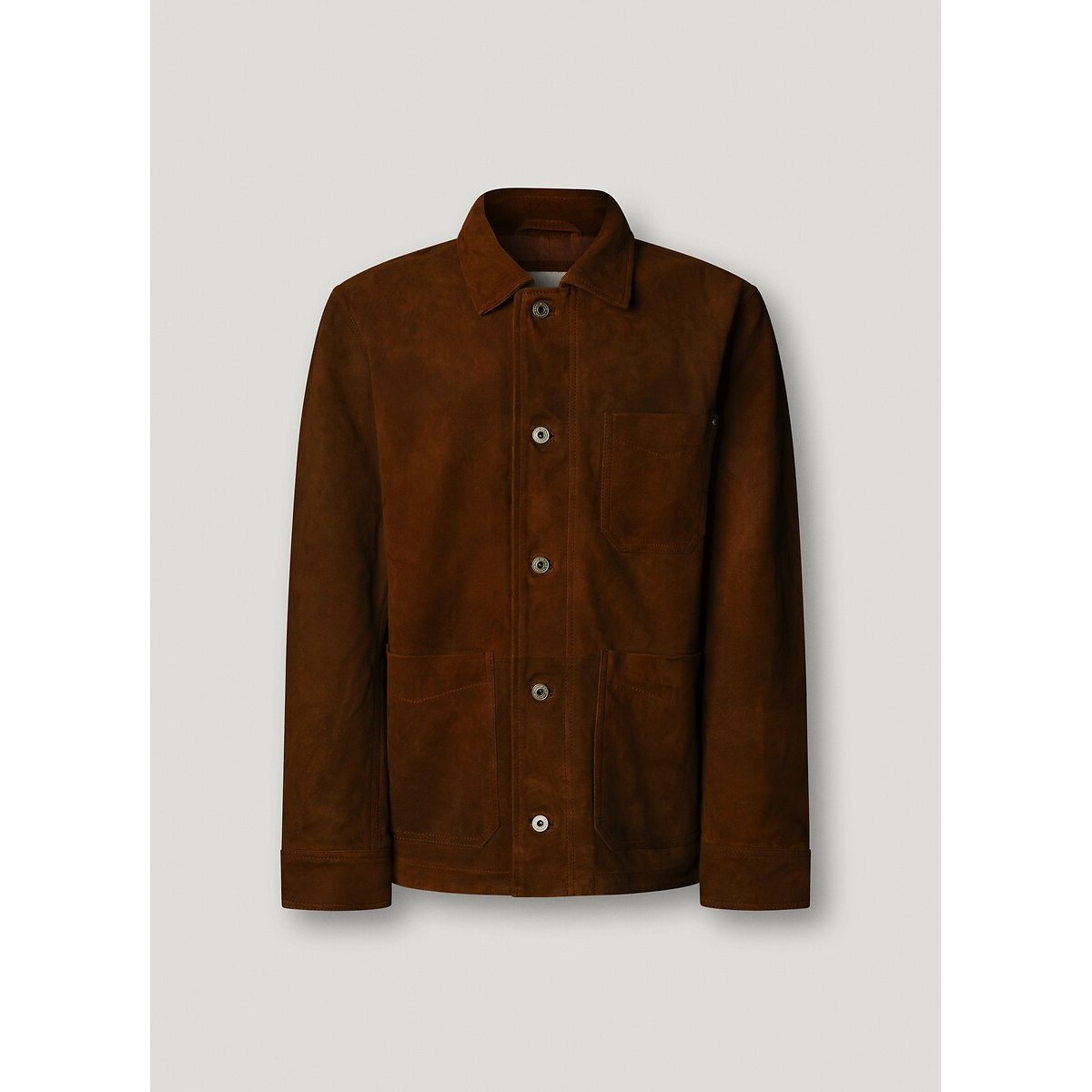 Blouson en cuir SINBAR marron, PEPE JEANS