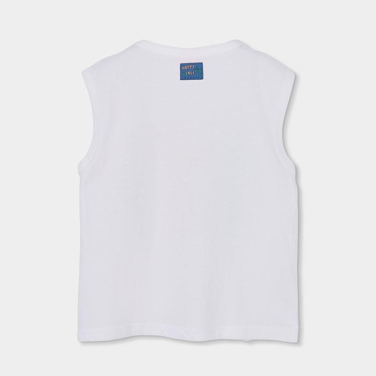 T-shirt à mancs courtes en coton blanc, BOBOLI