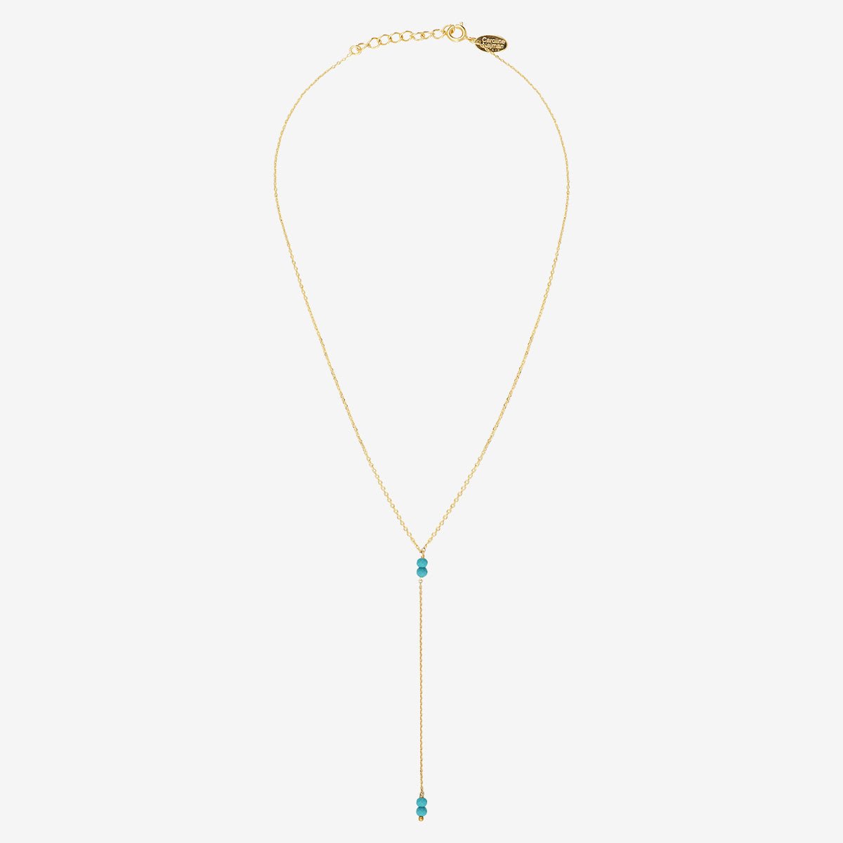 Collier cravate longue venus turquoise bleu, CAROLINE NAJMAN
