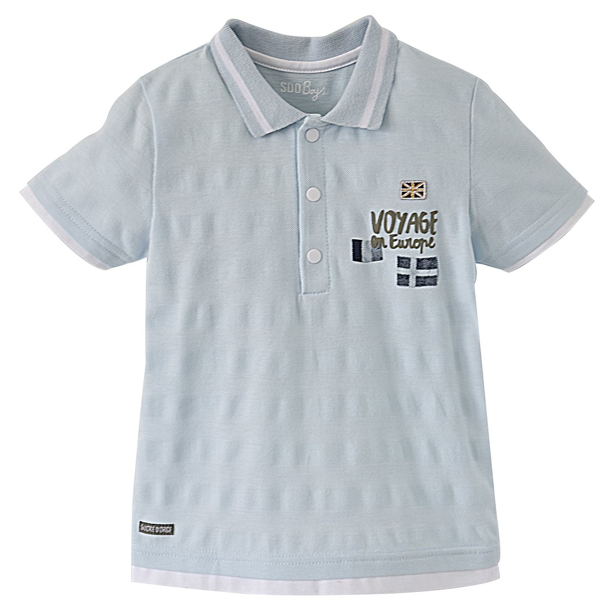 Polo jersey garcon manche courte les grands de sucre d'orge bleu, SUCRE D'ORGE