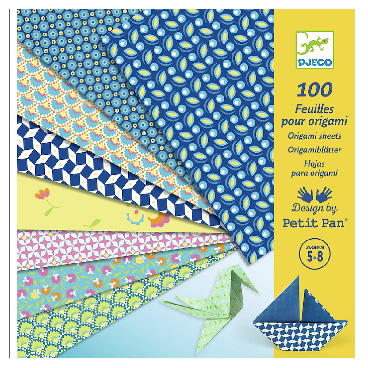 Pochette de 100 feuilles pour origami - Natsu - couleur unique, DJECO