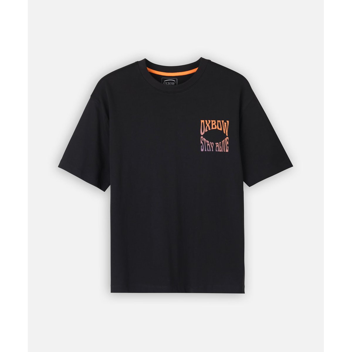 Tee-shirt printé poitrine et dos SHADED noir, OXBOW