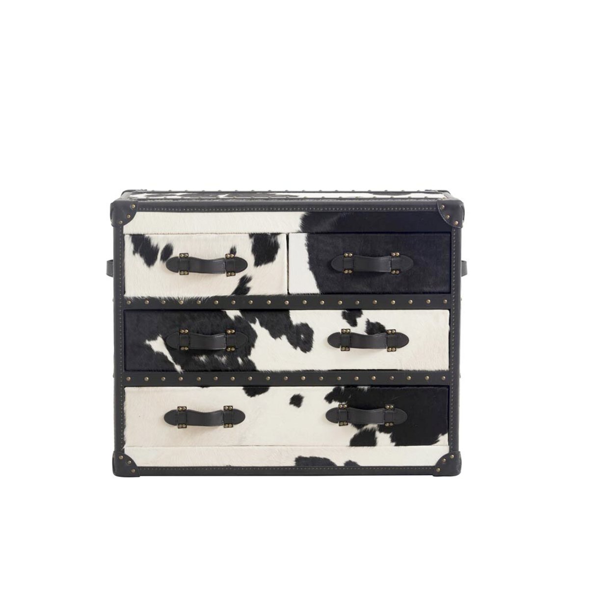 Commode 4 tiroirs en peau de vache COW multicolore, CHEHOMA