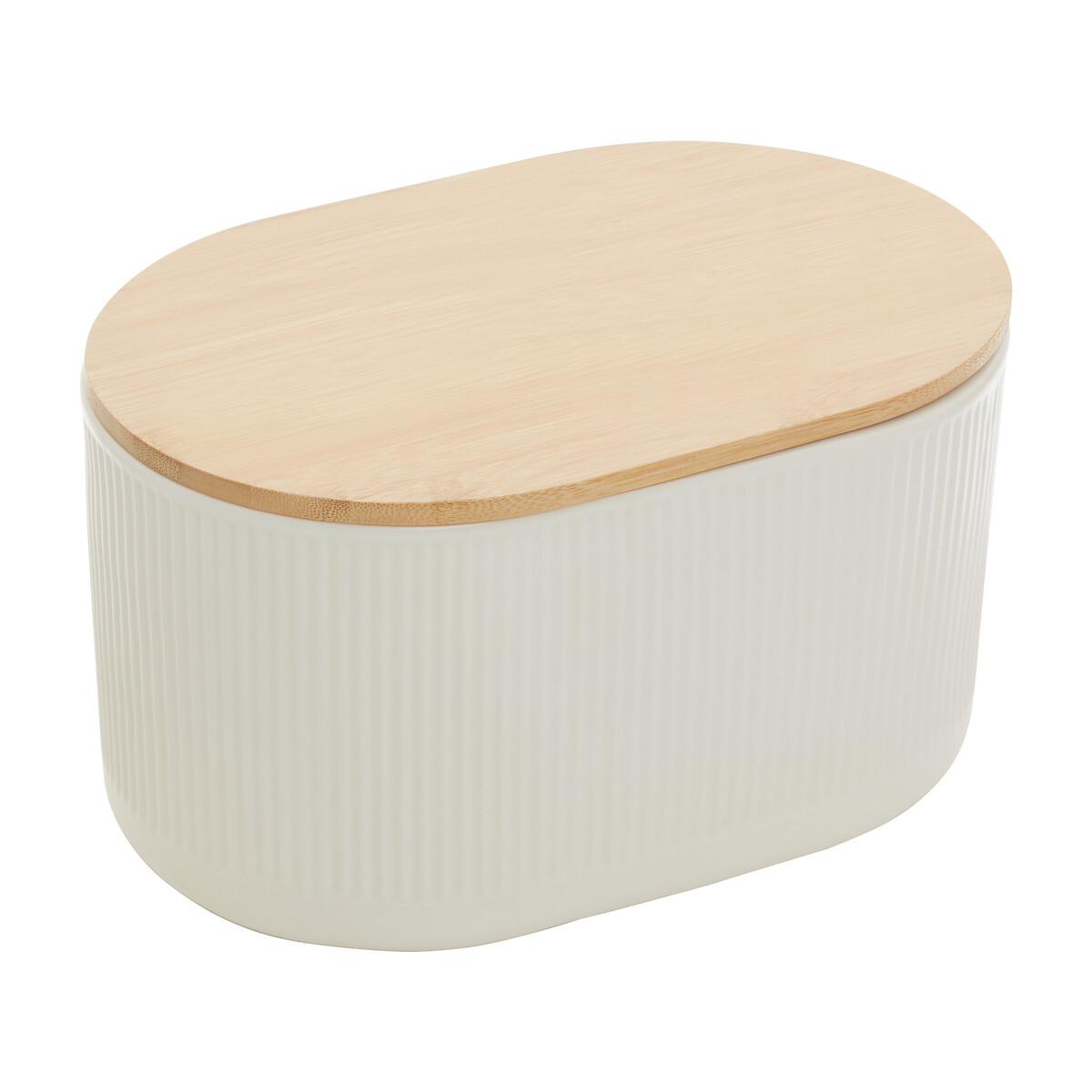 Geometric Bread Bin with Bamboo Lid cream, SO'HOME