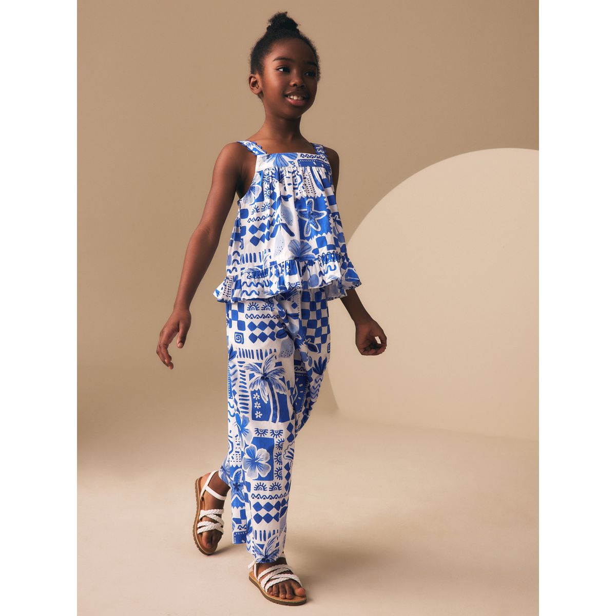 Ensemble pantalon et chemisier bleu cobalt, NEXT