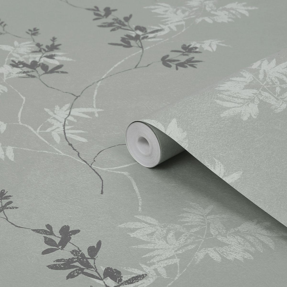 Papier peint Brindilles Mari Mineral vert, LAURA ASHLEY