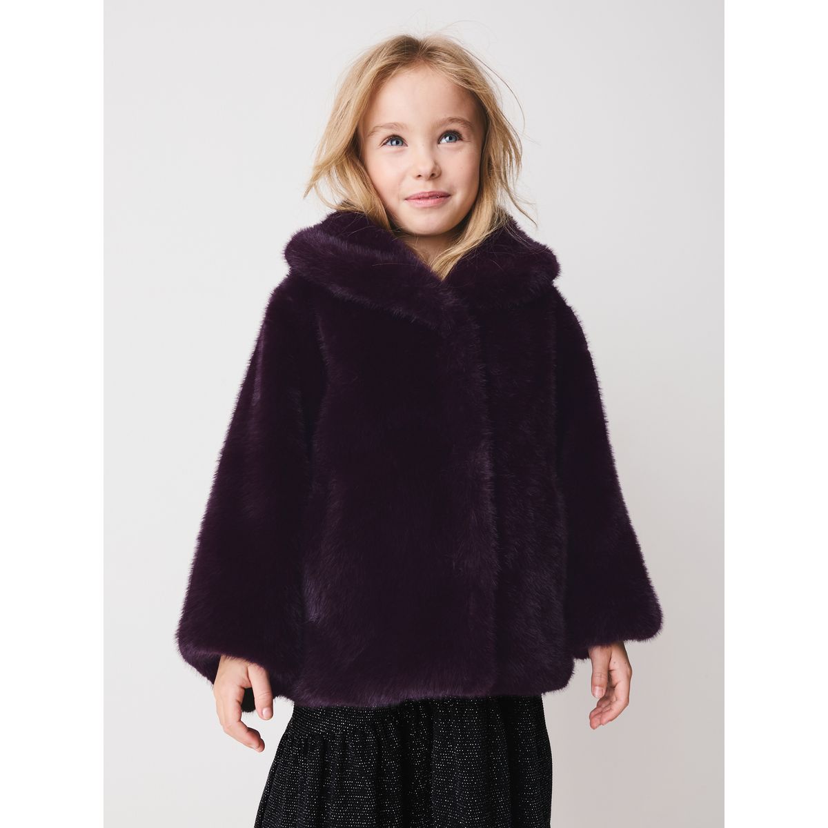 Manteau en imitation fourrure violet foncé, NEXT
