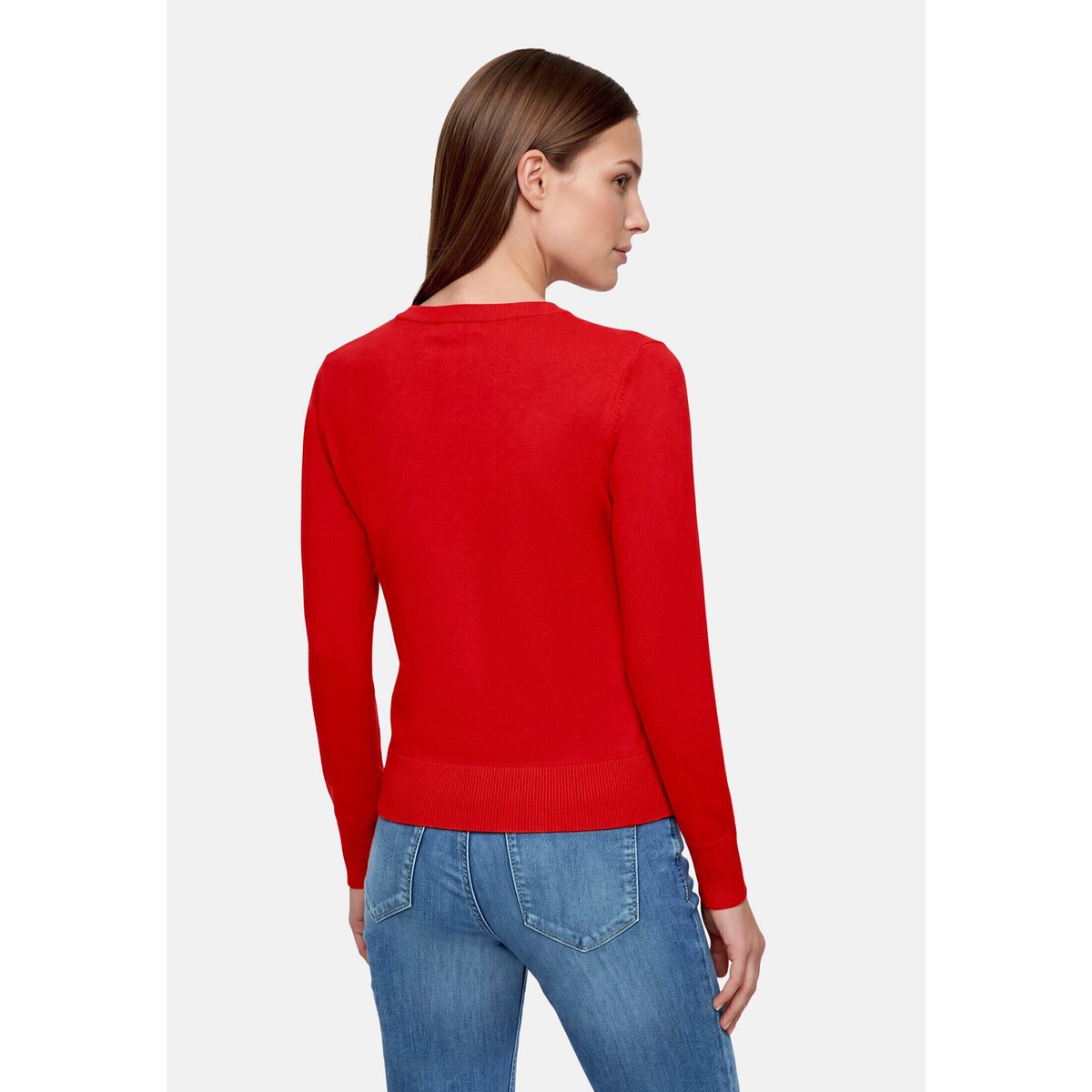 Pull-over en maille à col droit high risk red, BETTY BARCLAY