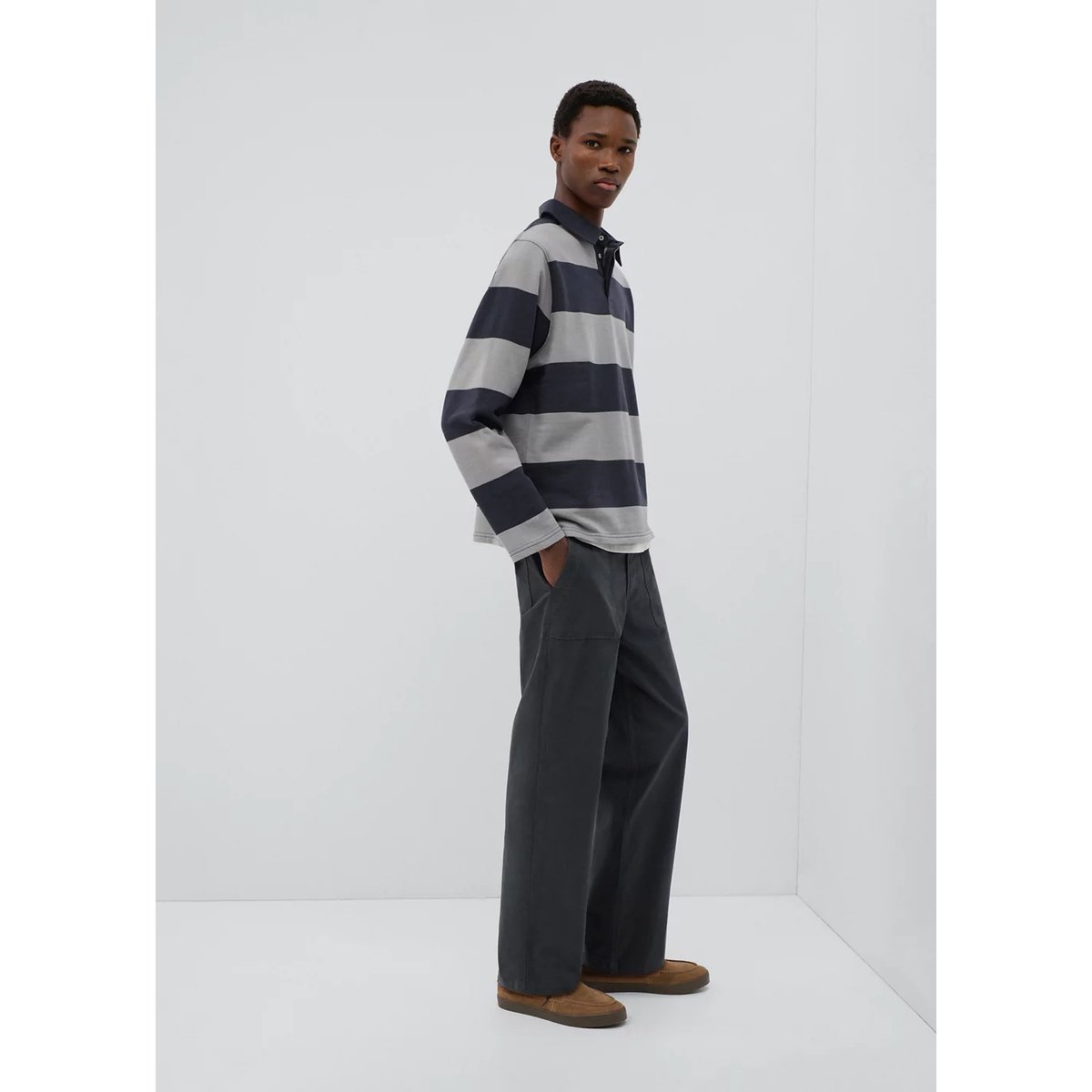 Pantalon droit poches gris anthracite, MANGO TEEN