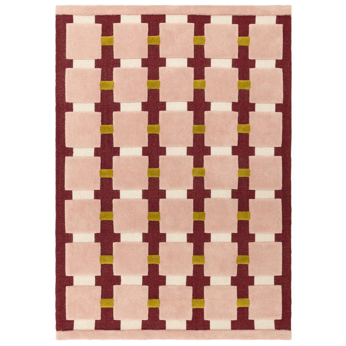 Tapis de salon et chambre en laine RORY rose, NOVATREND