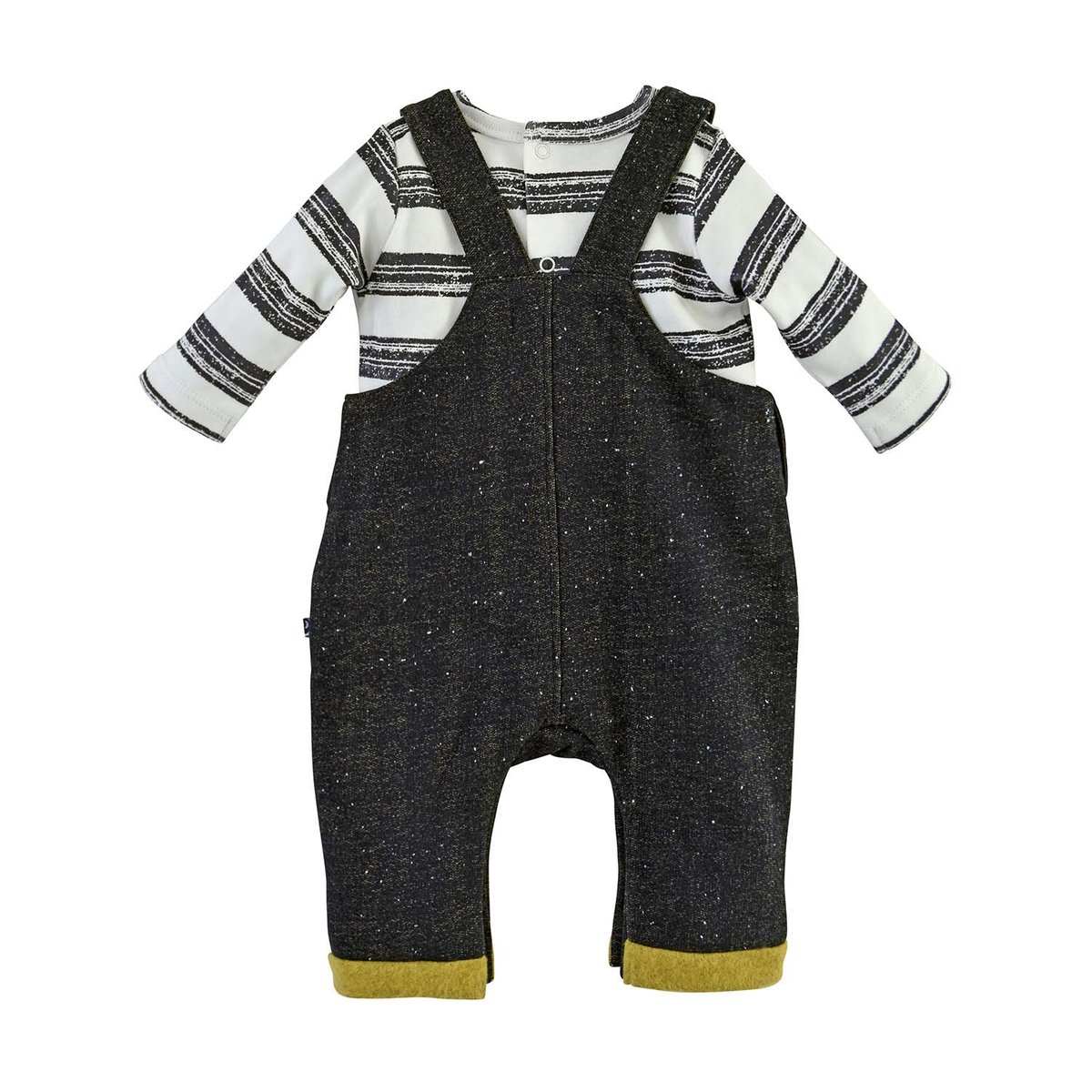Tee shirt raye + salopette dalton gris, SUCRE D'ORGE