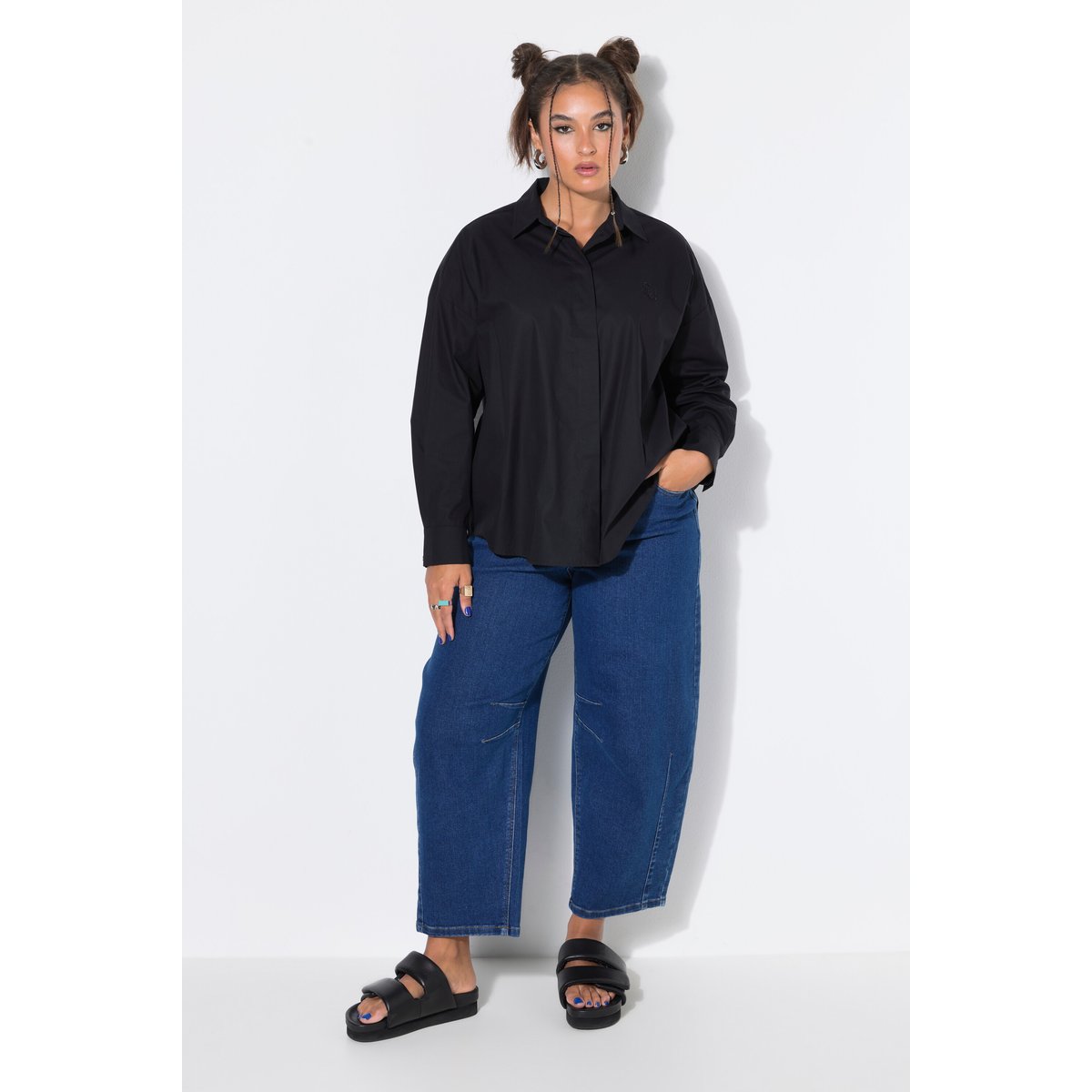 Chemise, coupe oversize, broderie SU noir, STUDIO UNTOLD