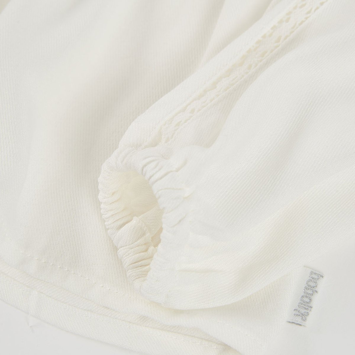 Blouse avec dentelle et col froncé blanc, BOBOLI