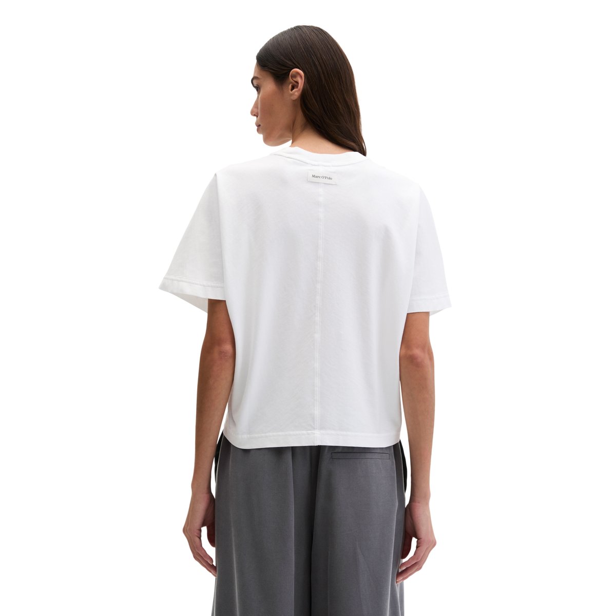 T-shirt loose en coton bio régénéré blanc, MARC O'POLO