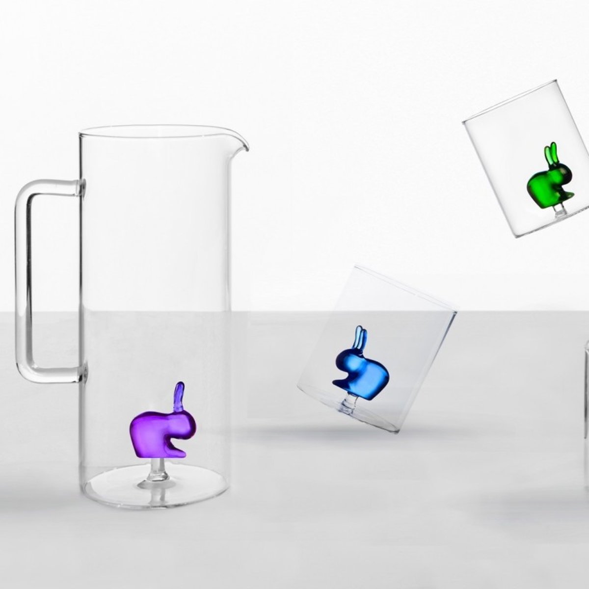 Carafe verre lapin QEEBOO X Rabbit mauve, ICHENDORF