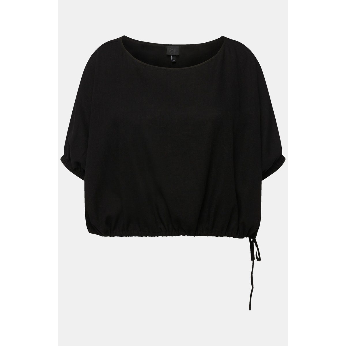 Blouse oversize en lin mélangé noir, ULLA POPKEN