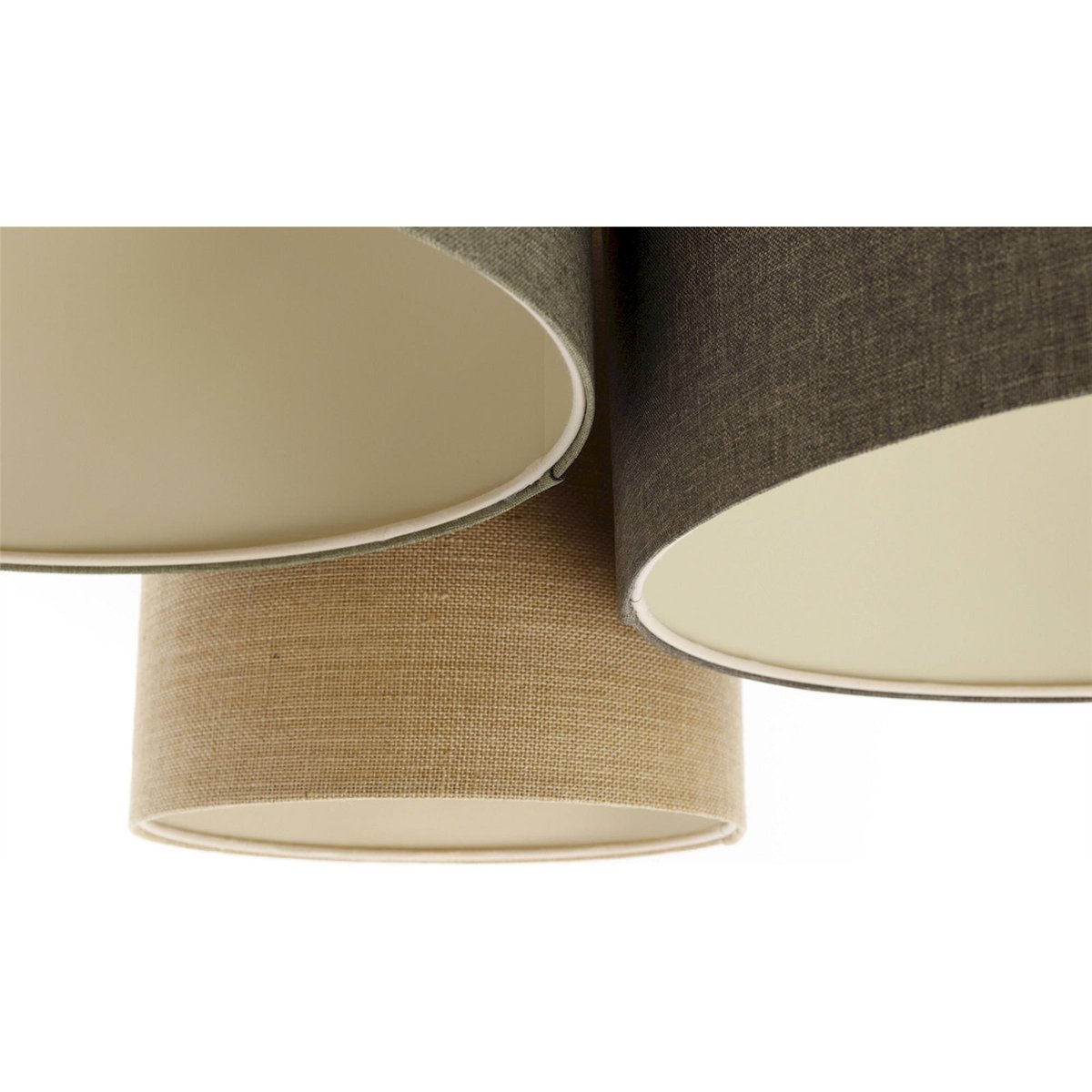 Plafonnier rond en tissu, BOHO ELEGANT beige crème tissu structuré, BPS KONCEPT