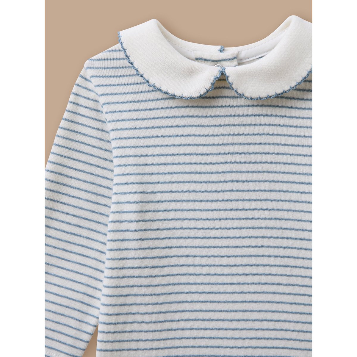 Body rayé  - coton biologique rayure bleue, CYRILLUS
