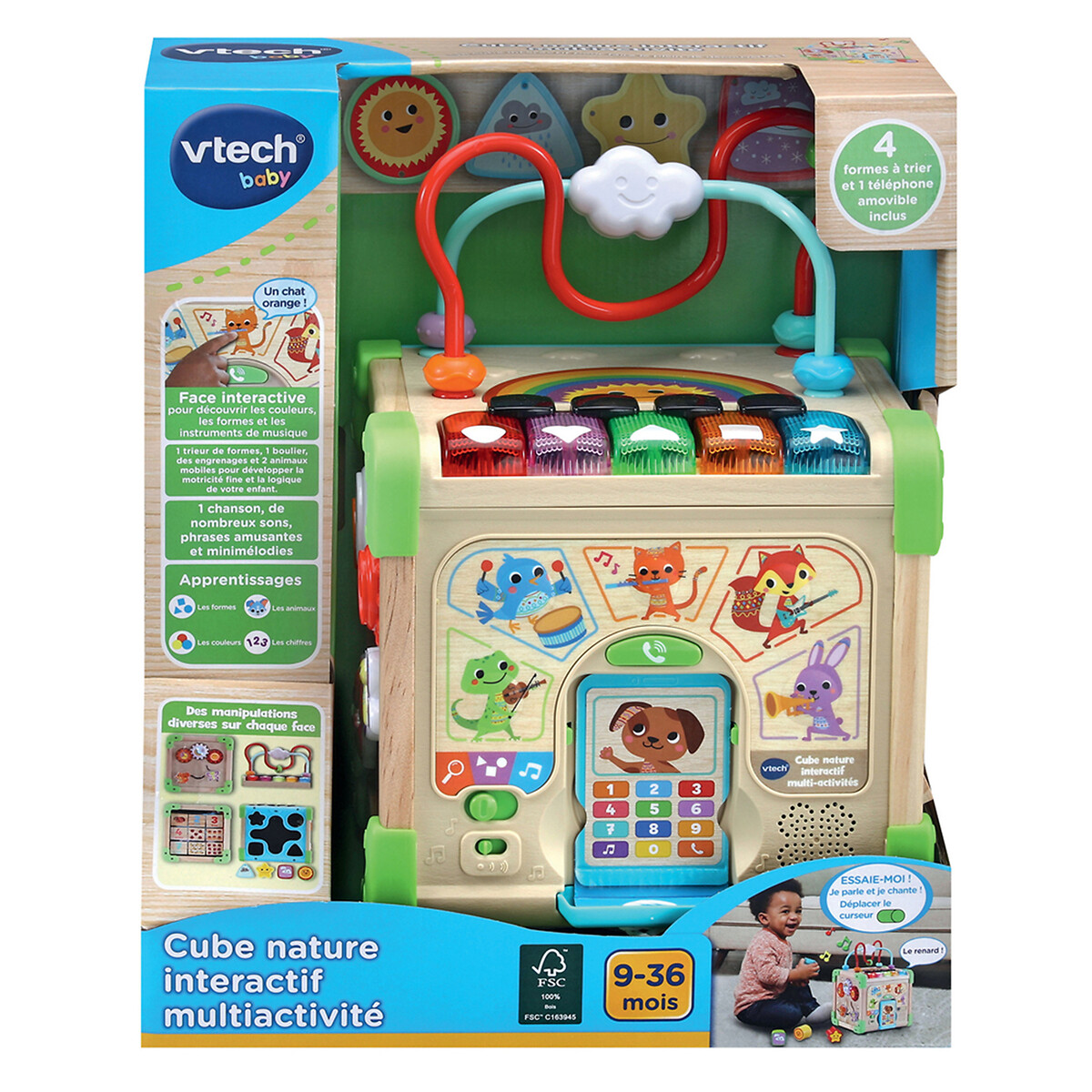 Cube nature interactif multiactivité multicolore, VTECH