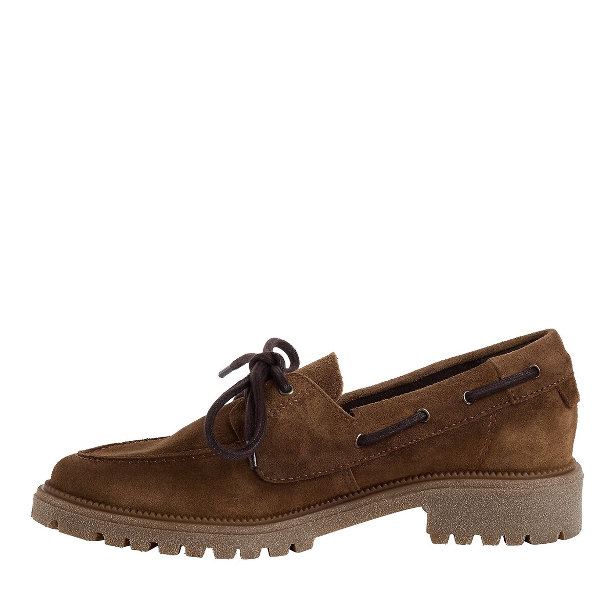 Scarpe da barca in pelle scamosciata marrone, TAMARIS