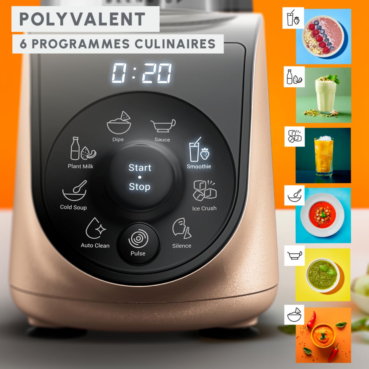 Blender Blend Up LM190AF0 mini blender - 8 programmes automatiques - Bol Tritan couleur unique, MOULINEX