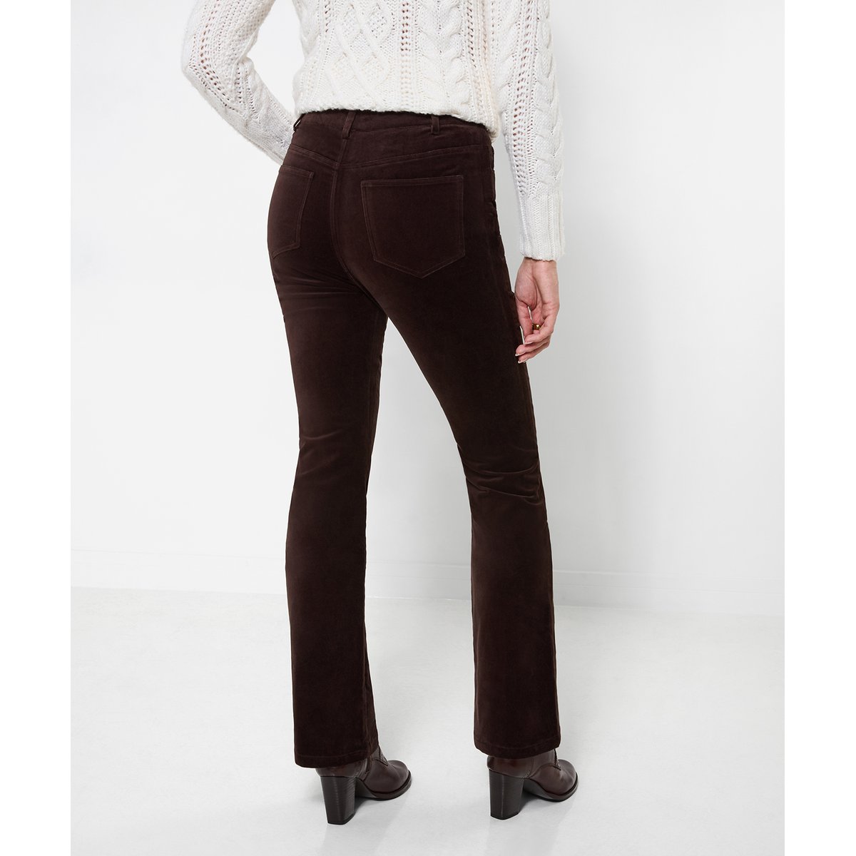 Luxueux Pantalon Bootcut en Moleskine rose, JOE BROWNS