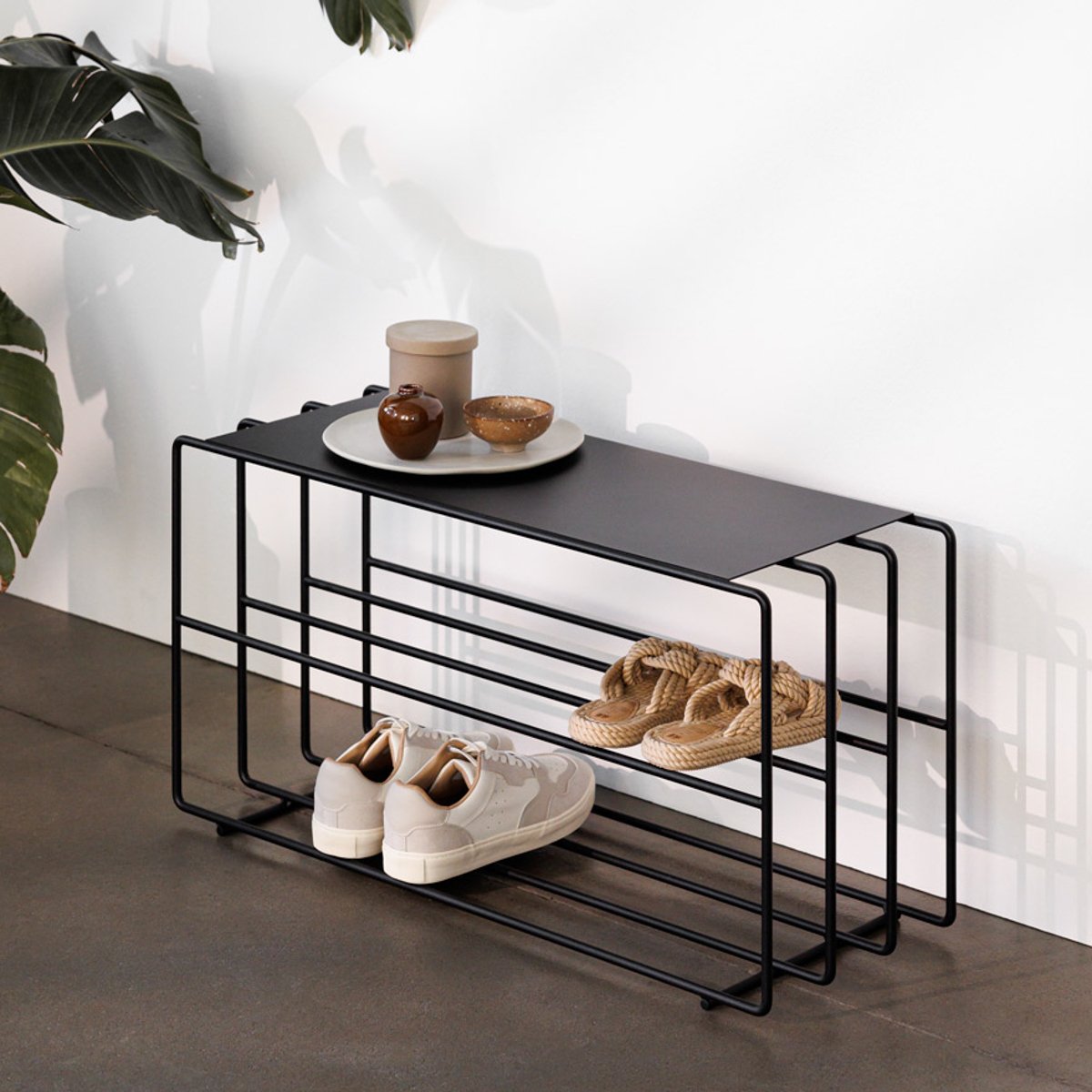 Etagère à chaussures tôle et acier NEVA noir, METALLBUDE