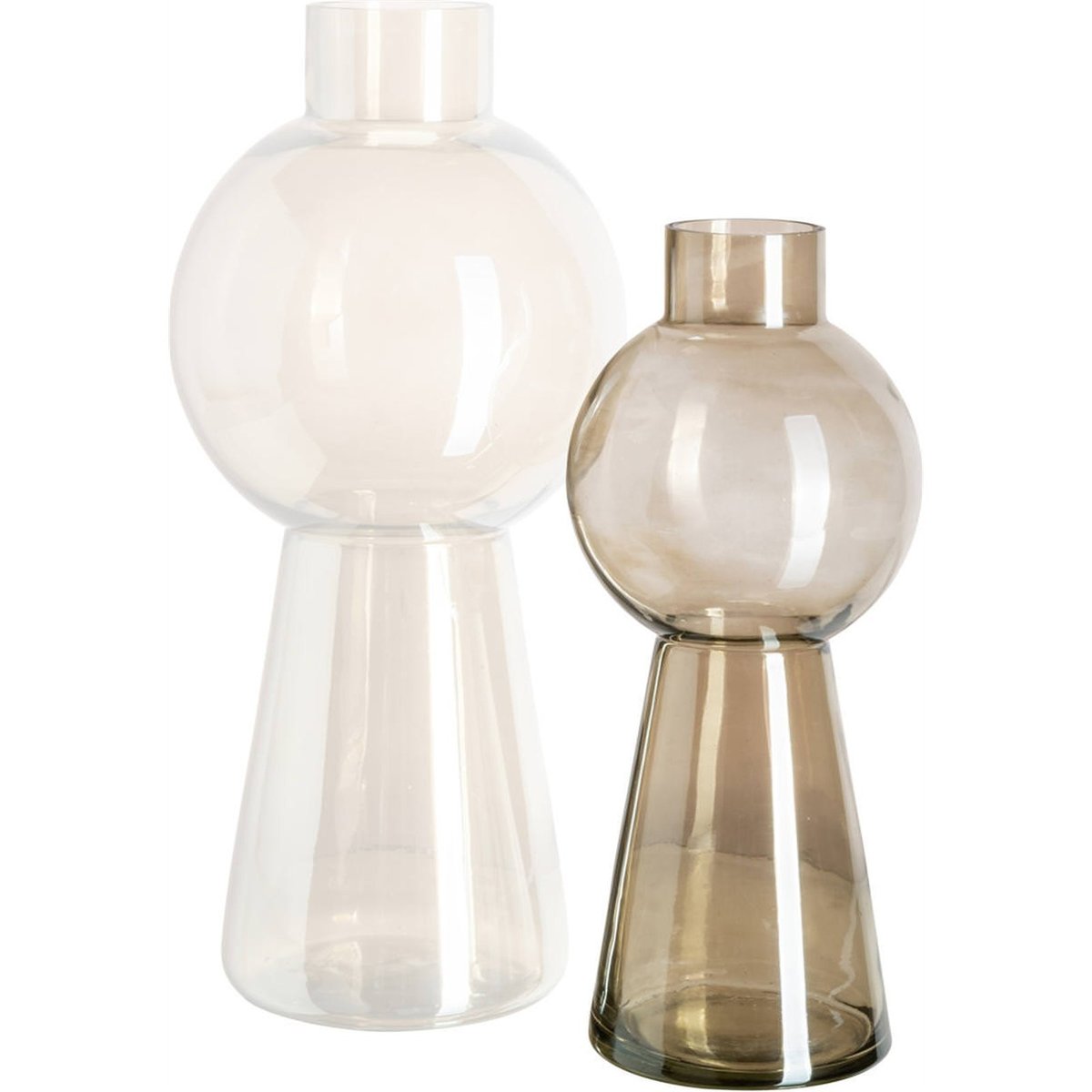 Vase en verre soufflé au design sculptural fumé, RECOLLECTION
