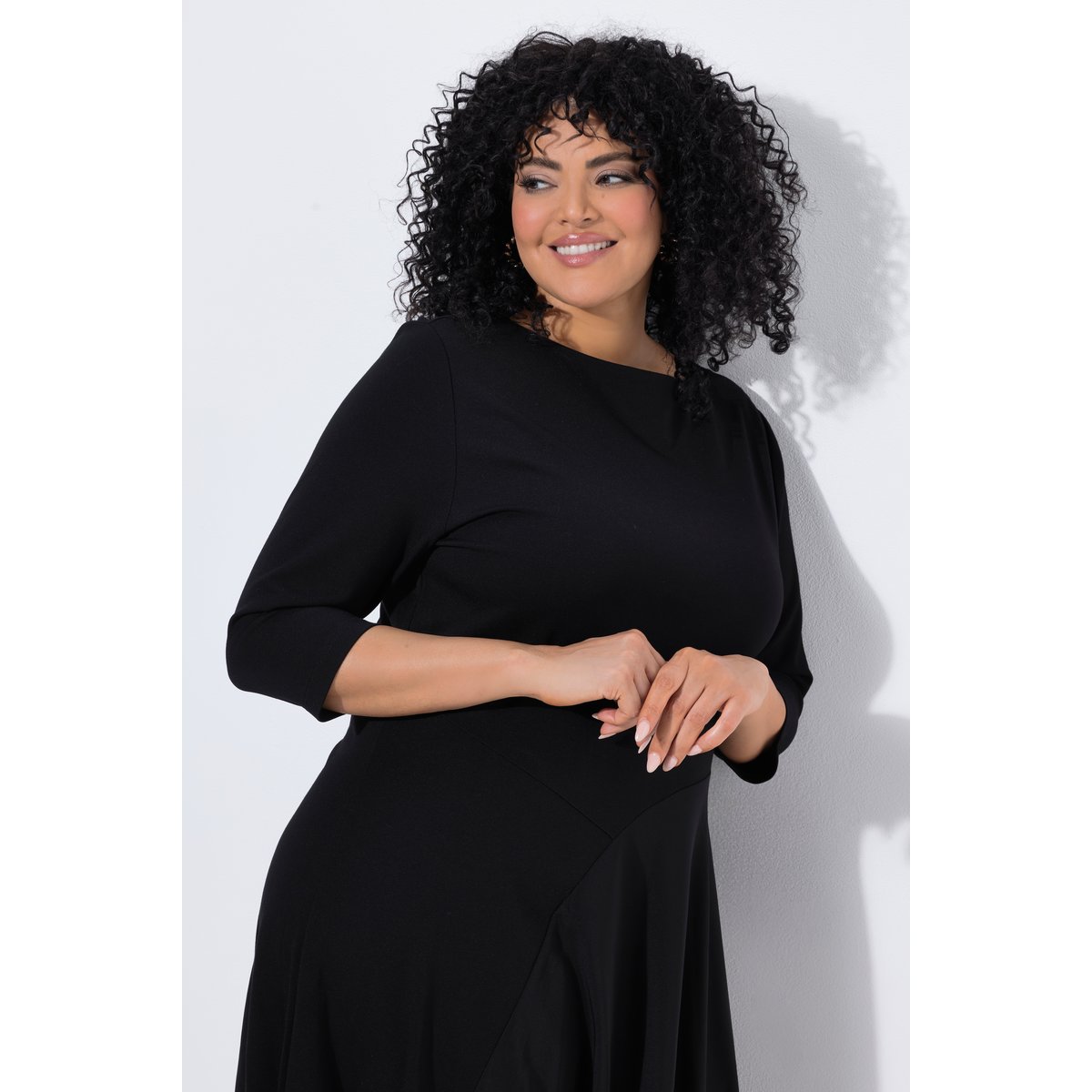 Robe maxi point de Rome noir, ULLA POPKEN