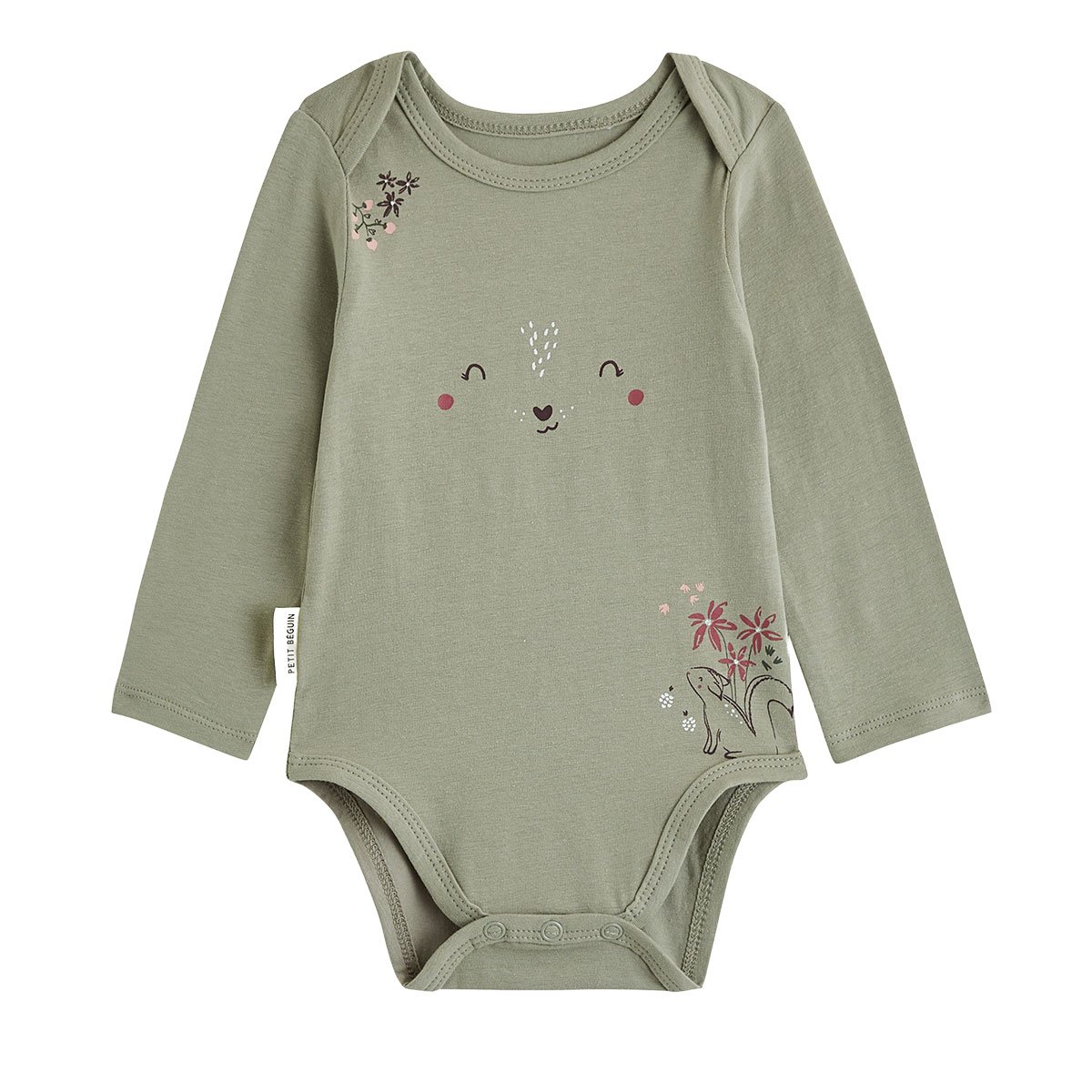 Lot de 2 bodies bébé manches longues Misti vert, PETIT BEGUIN