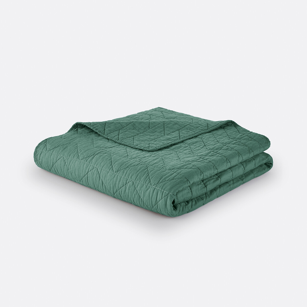 Cubrecama acolchado algodón, Zig Zag Scenario verde oscuro, LA REDOUTE INTERIEURS