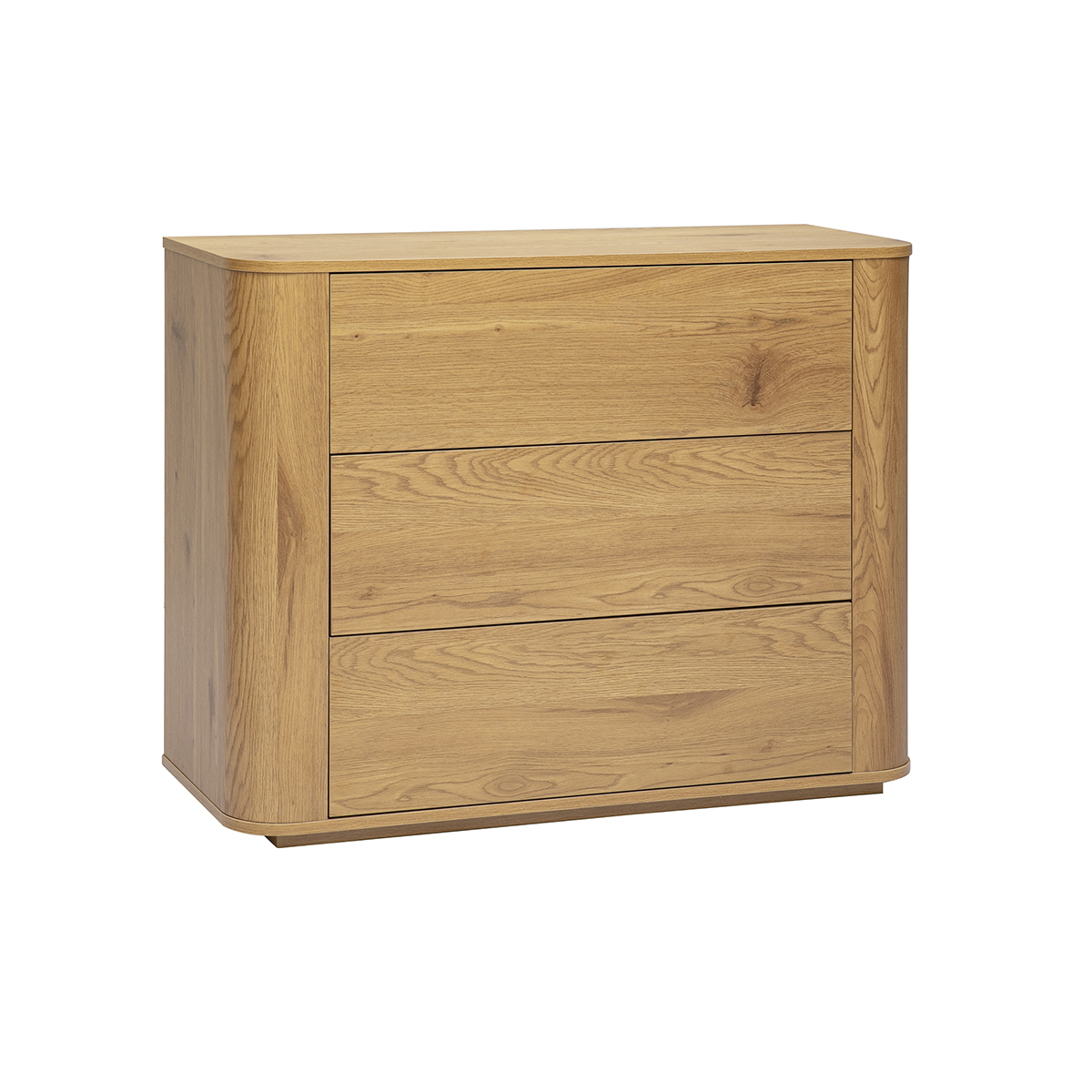 Commode finition bois clair chêne 3 tiroirs L100 cm NEGAN chêne clair, MILIBOO