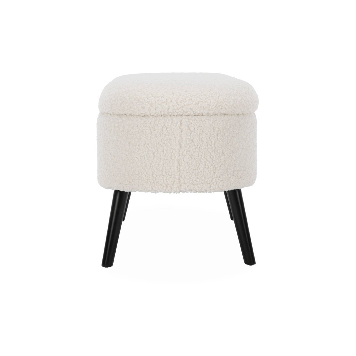 Banc coffre, bout de lit avec revêtement bouclette SHERPA ecru, SWEEEK