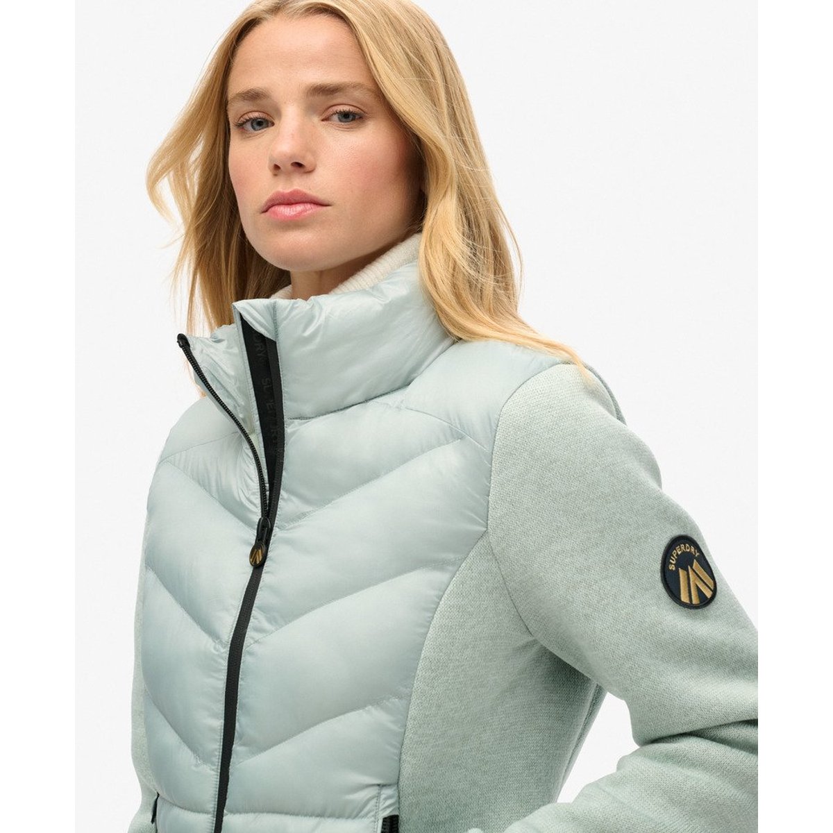 Veste en maille Storm Hybrid gris puritain, SUPERDRY