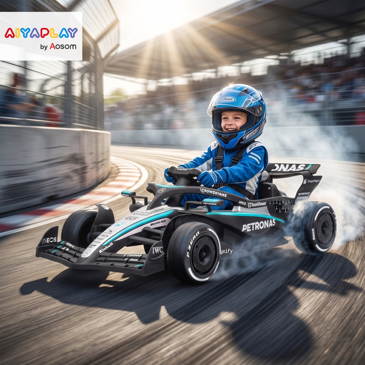 Kart électrique à conducteur assis PP Noir noir, AIYAPLAY