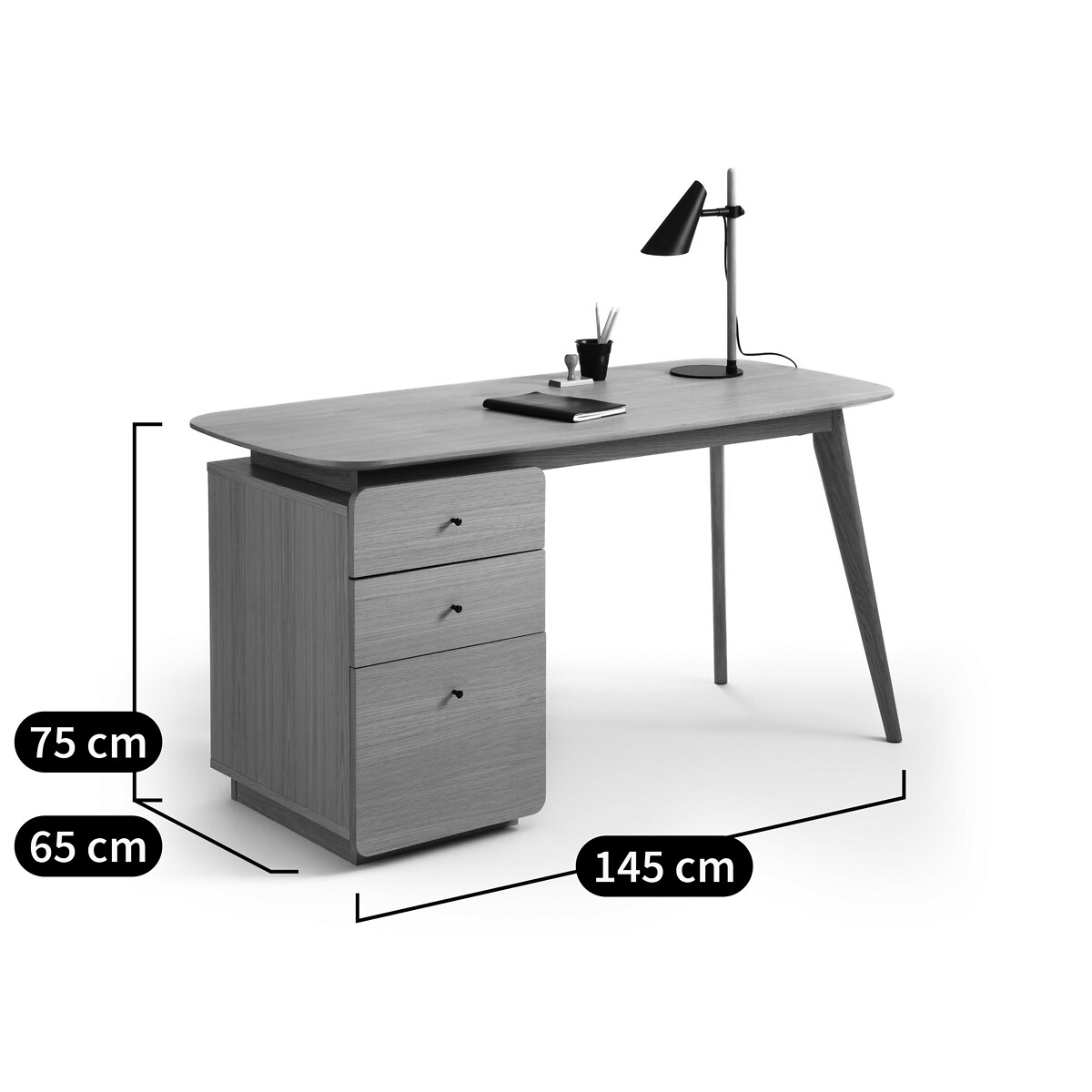 Bureau 3 tiroirs BIFACE chêne, LA REDOUTE INTERIEURS