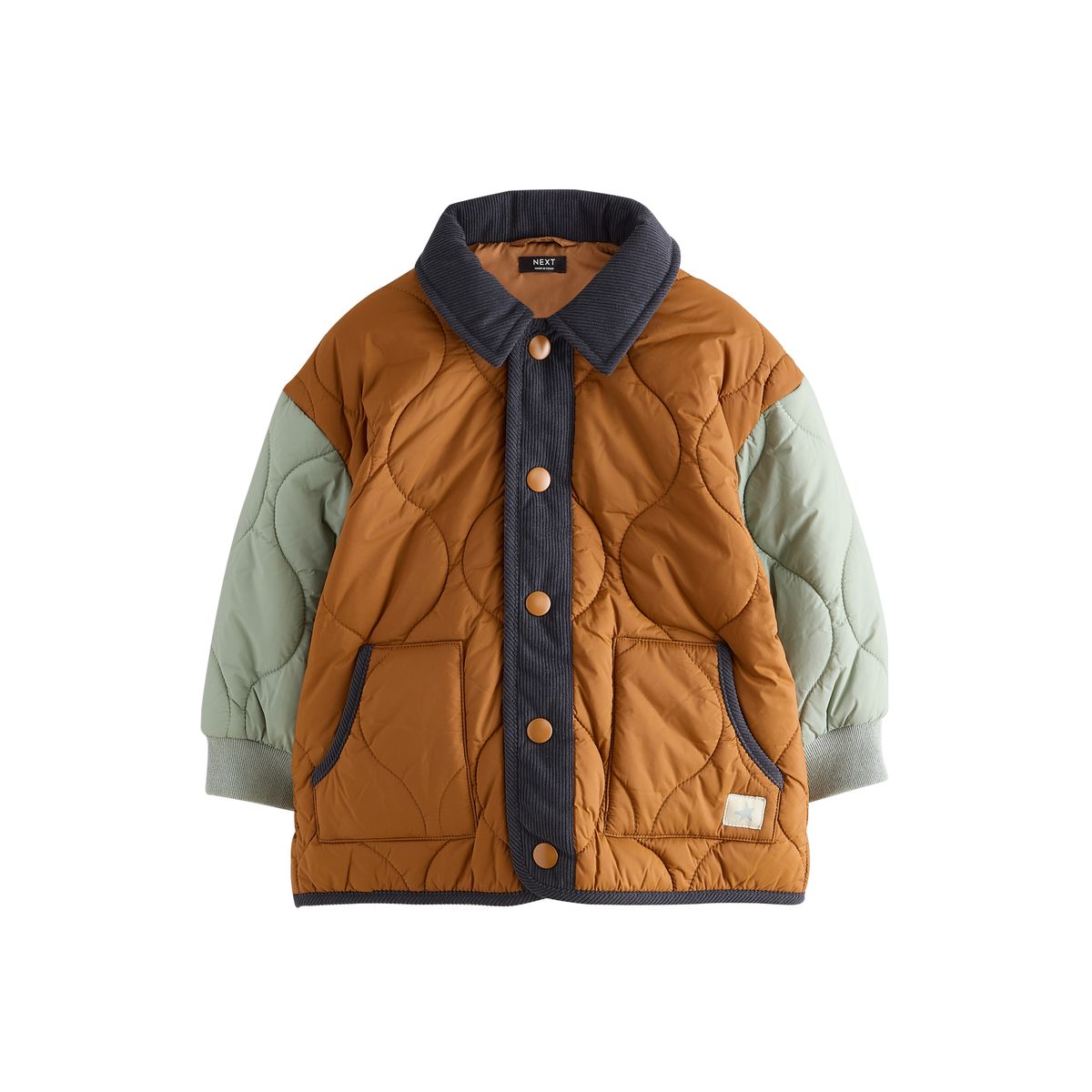 Veste légère matelassée en colour-block marron rouille, NEXT