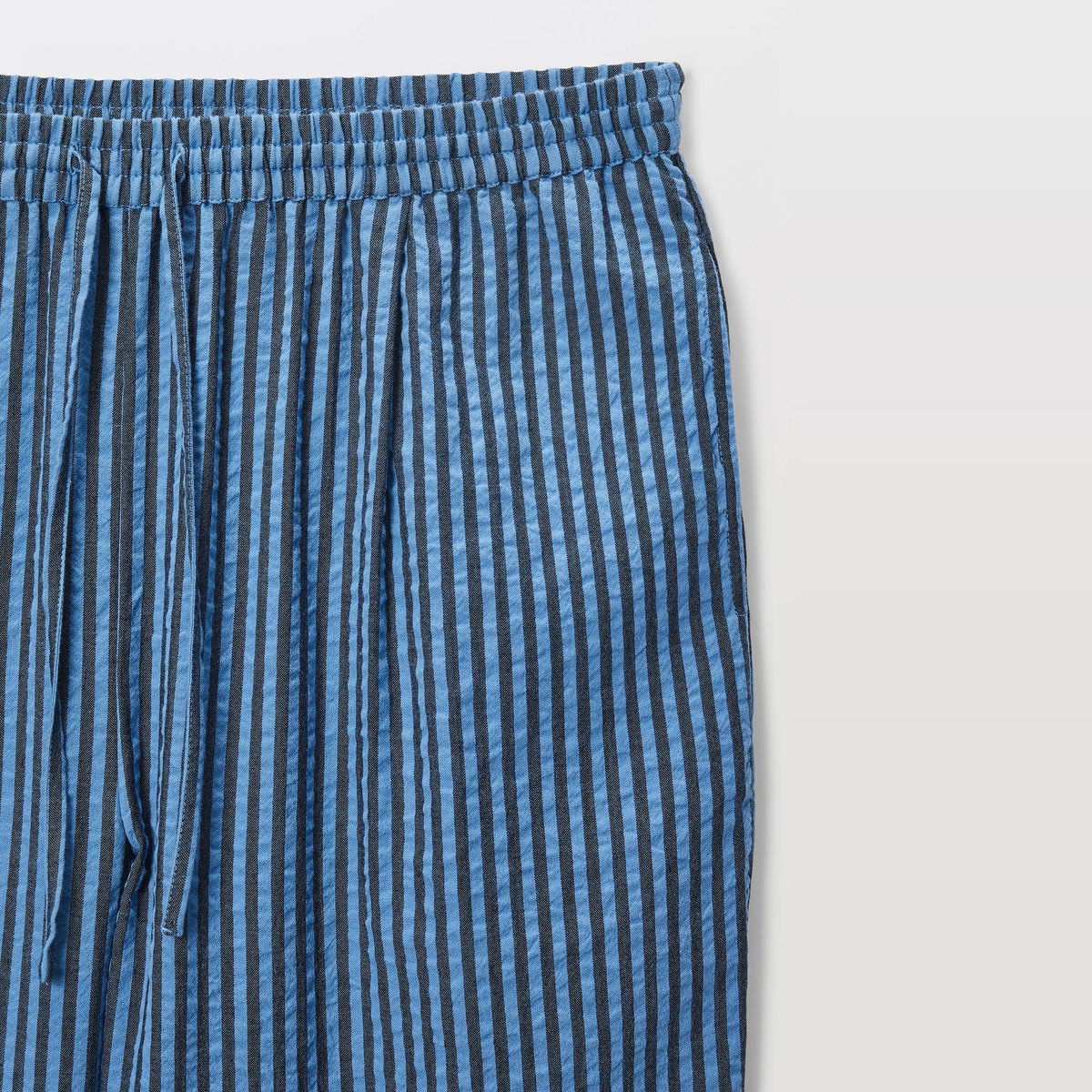 Pantalon large rayé taille semi-elastiquée tornade, MONOPRIX