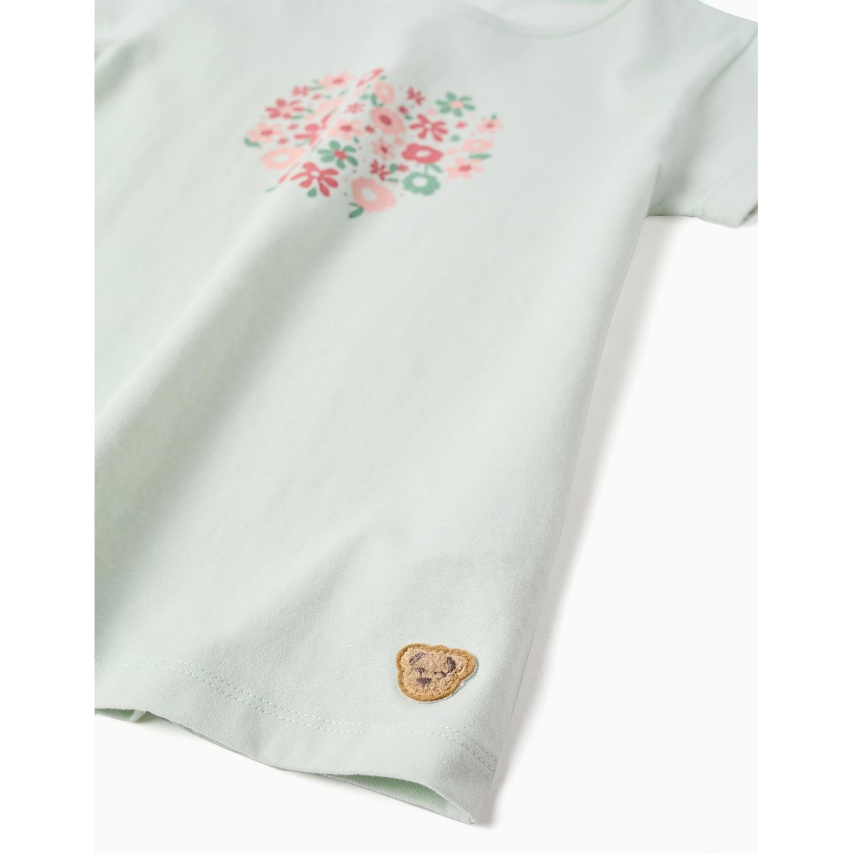 Pyjama en coton avec imprimé fleur vert, ZIPPY
