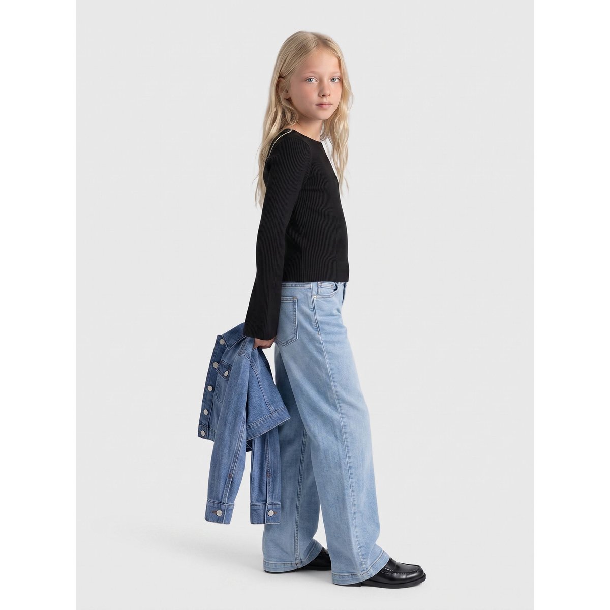Jean À Jambe Large light blue denim, KIDS ONLY