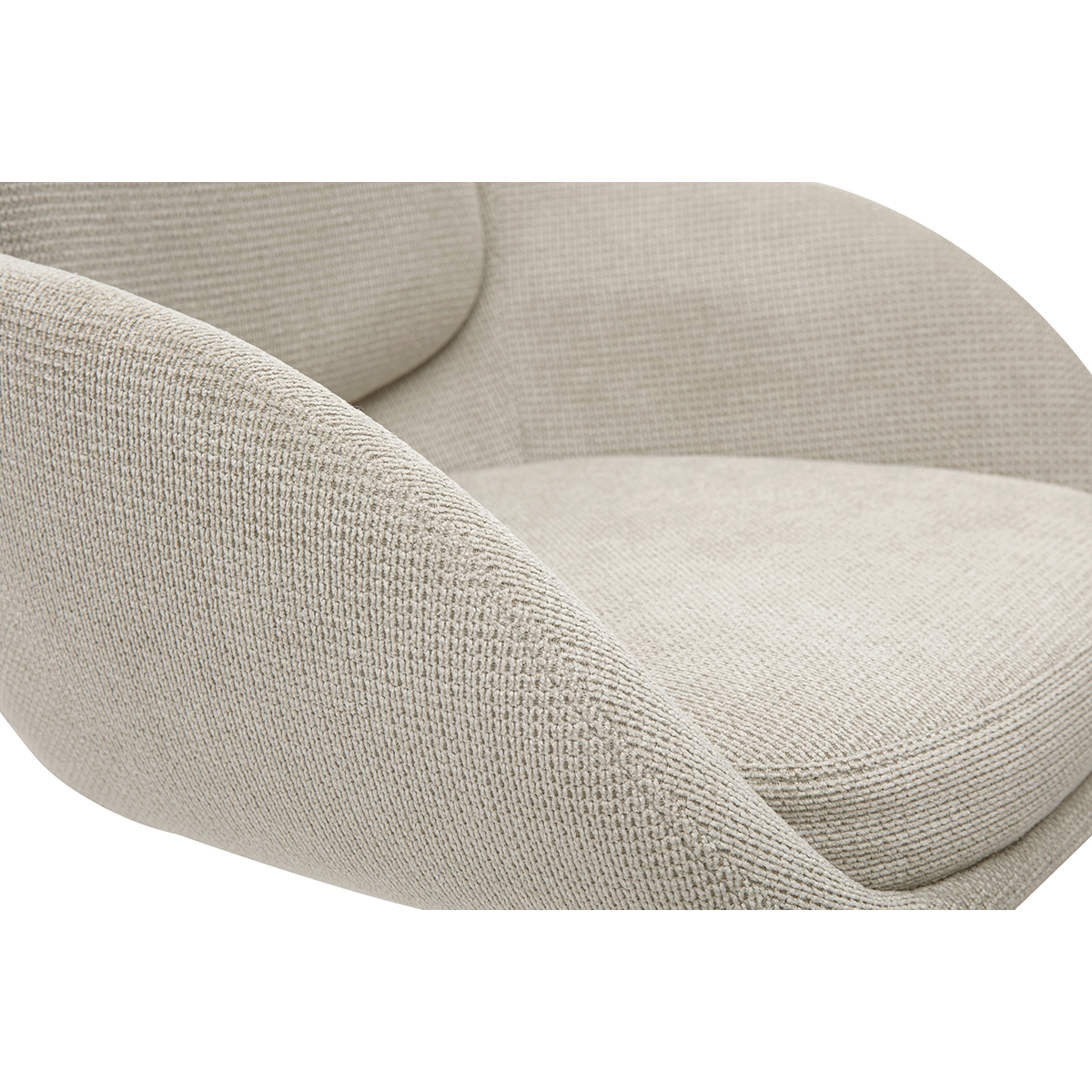 Tabourets de bar réglable pivotants 360° en tissu chenille terre brûlée et métal noir (lot de 2) SLAKE beige, MILIBOO