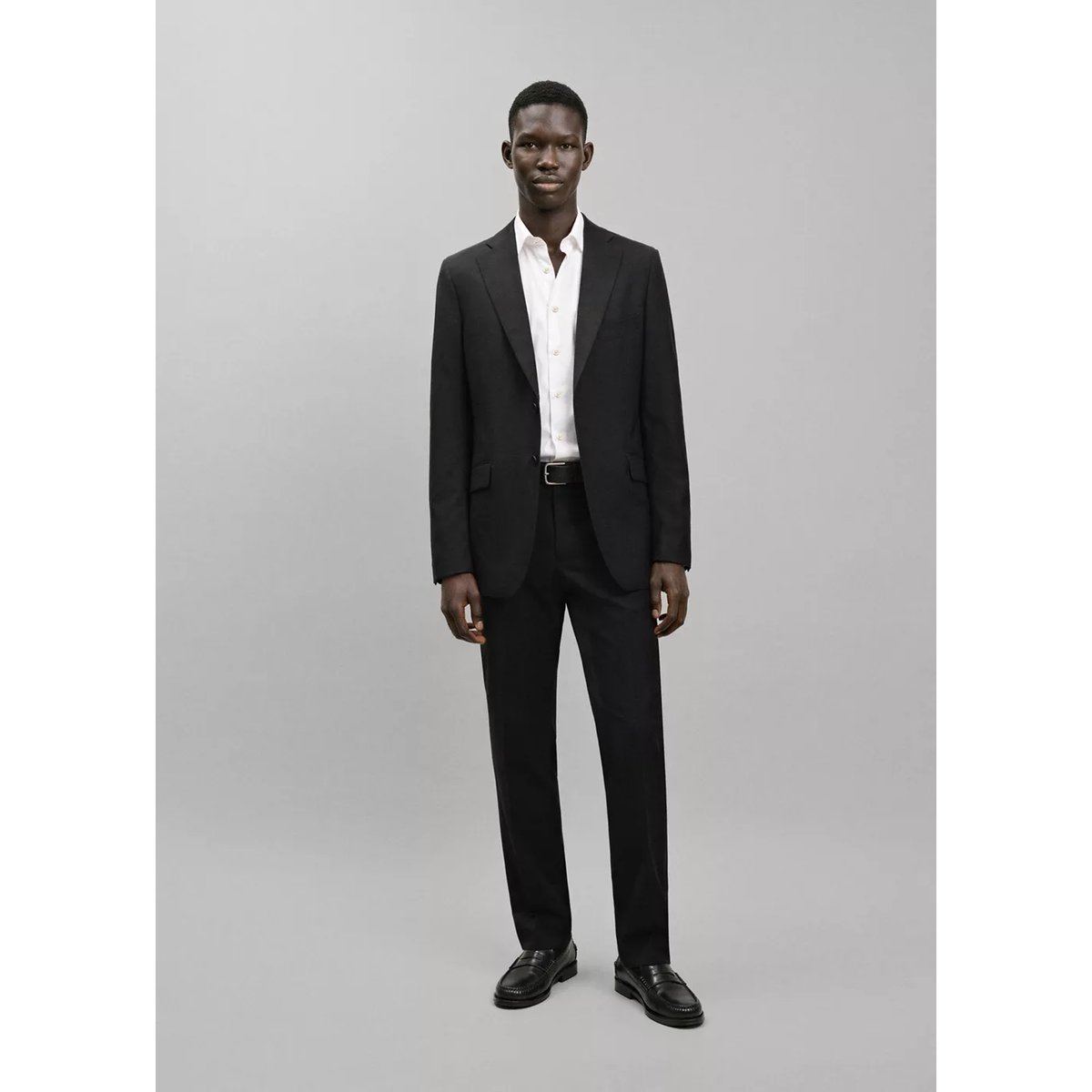 Blazer droit avec poches à rabat noir, MANGO TEEN