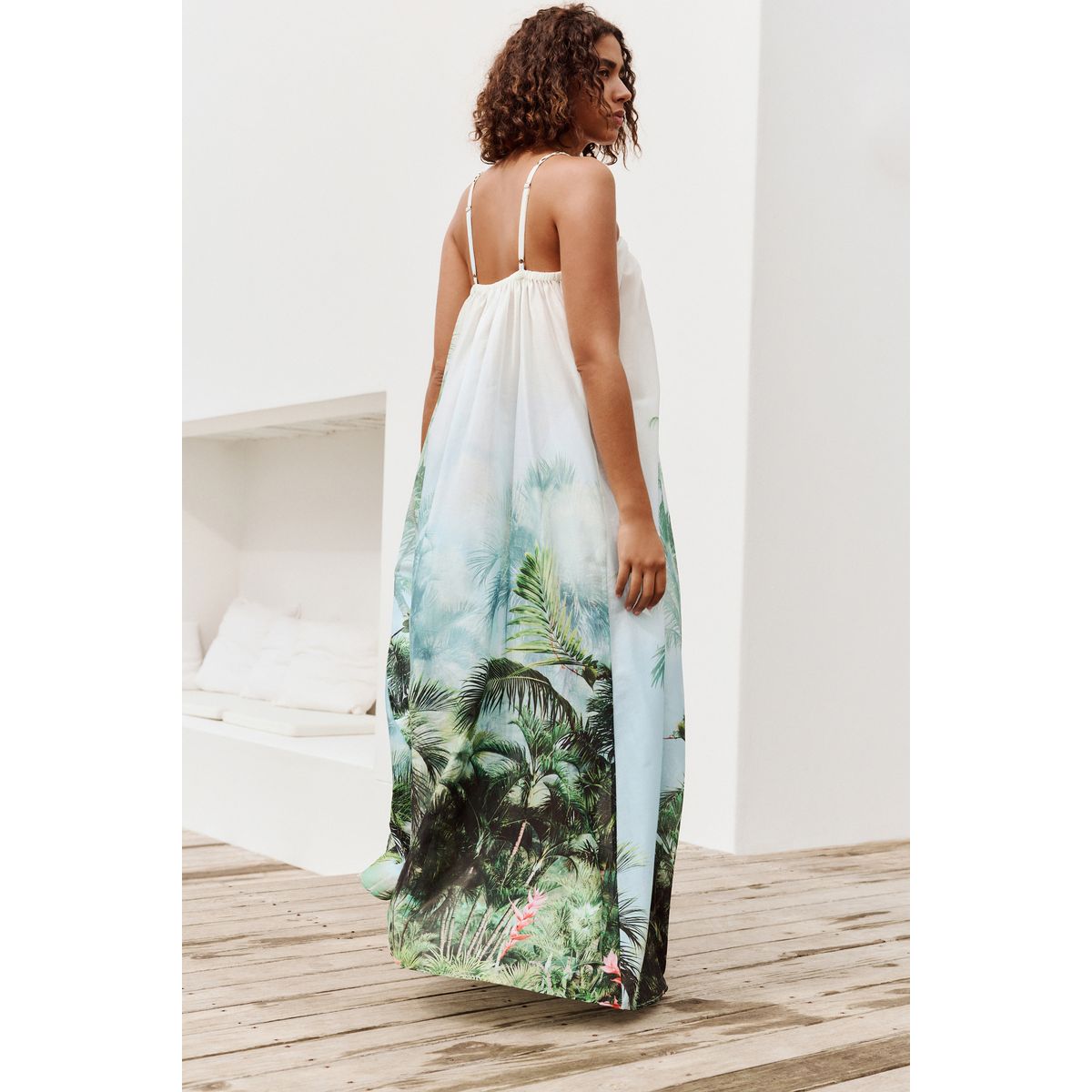 Robe longue bouffante vert/bleu, NEXT