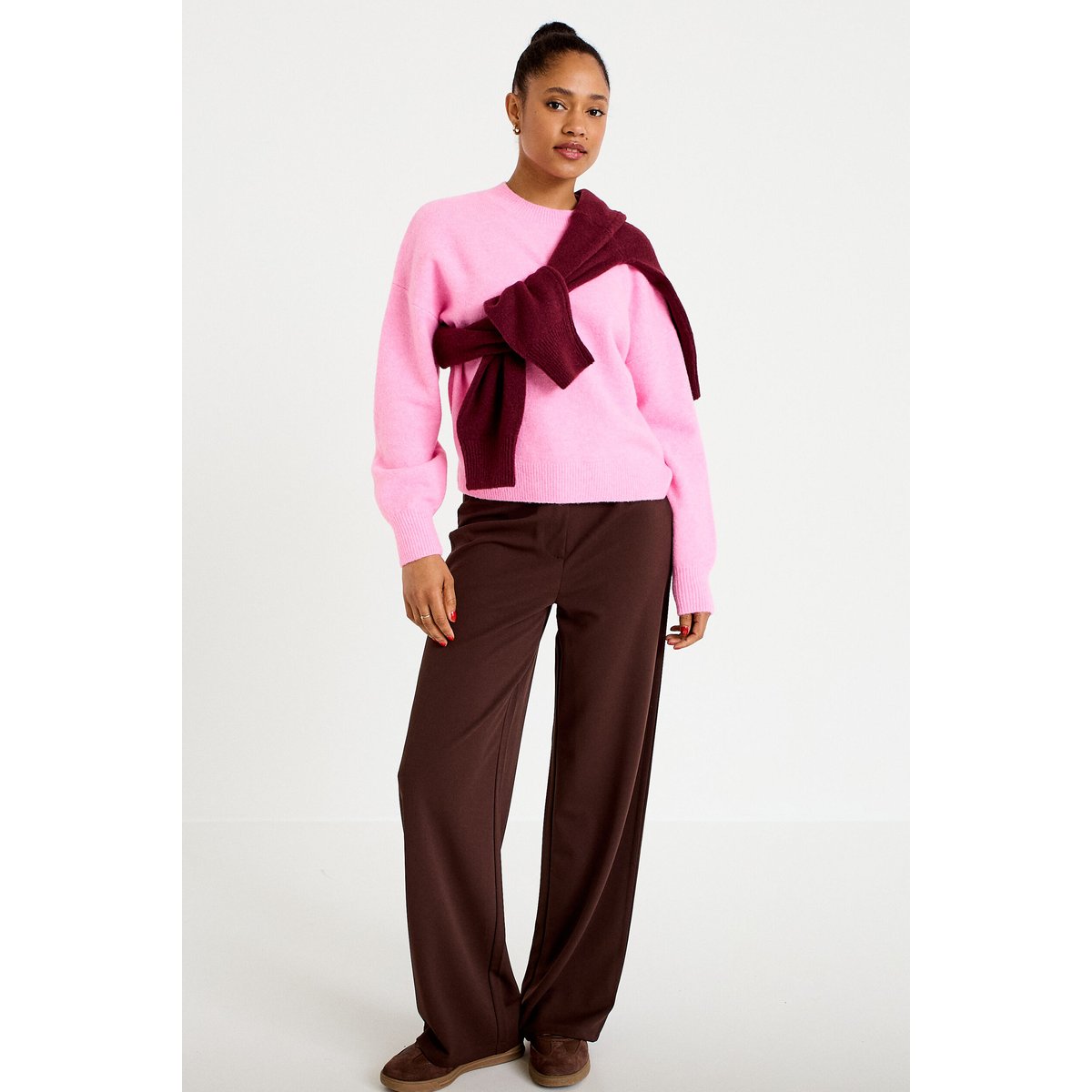 Pull col rond rose, CACHE CACHE