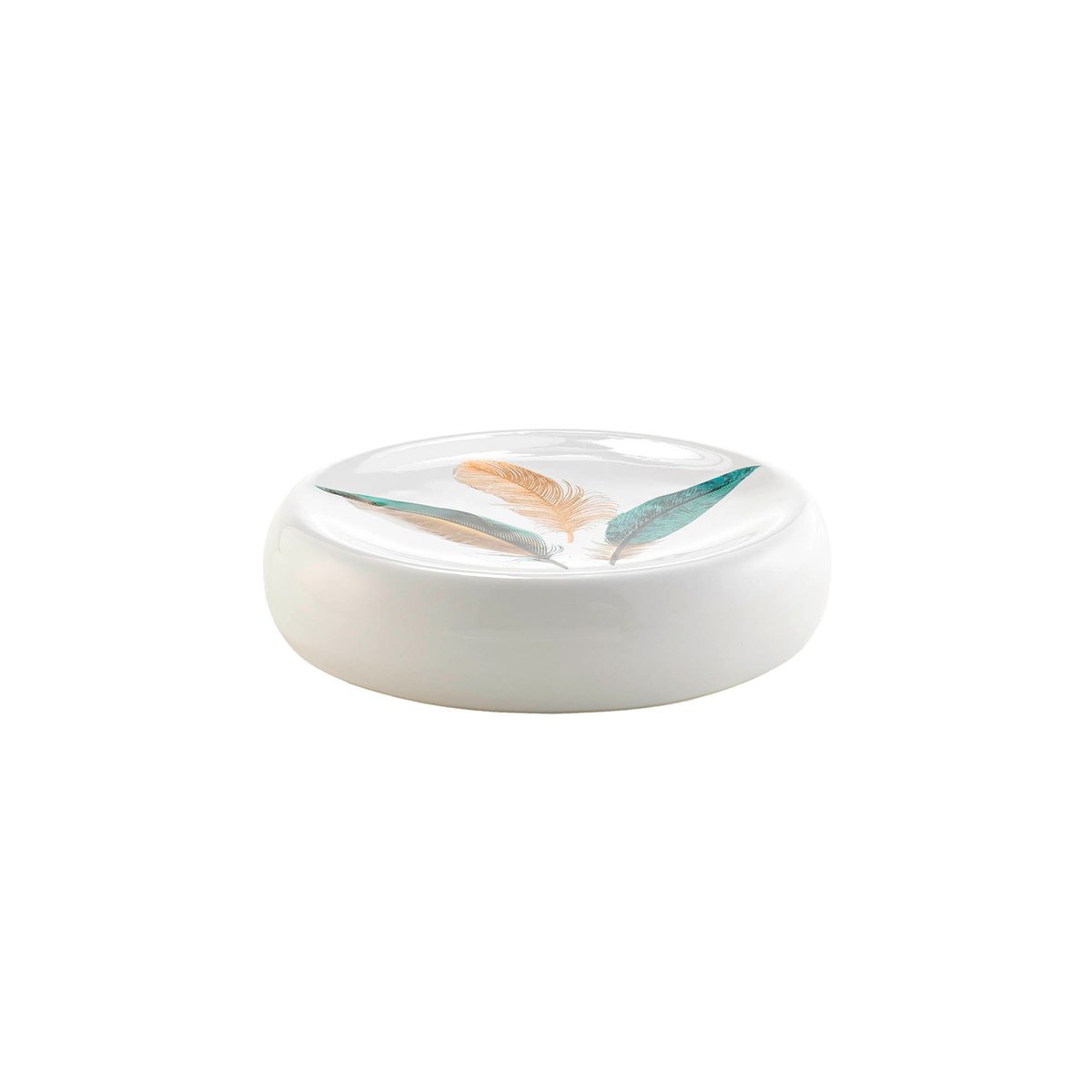 Porte savon en ceramique Plumes blanc, EDEN